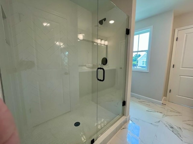 120 Winsome Way, Woodstock, GA 30188 - full bath featuring a shower stall and marble finish flooring