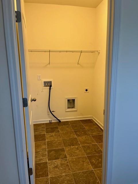 washroom with hookup for a gas dryer, hookup for a washing machine, and hookup for an electric dryer