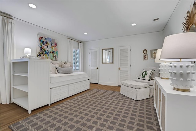 2562 Red Valley Rd, Atlanta, GA 30305 - bedroom featuring wood finished floors, visible vents, and recessed lighting