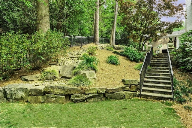 2562 Red Valley Rd, Atlanta, GA 30305 - view of yard featuring stairway and fence