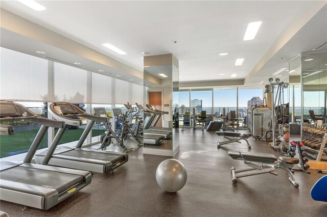 3630 Peachtree Rd NE Unit 2005, Atlanta, GA 30326 - gym with expansive windows