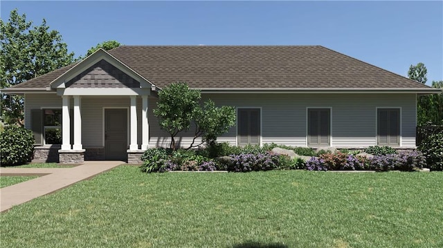 view of front of house featuring a front lawn