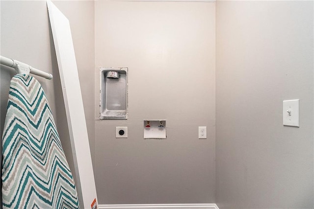 laundry area featuring hookup for an electric dryer and hookup for a washing machine