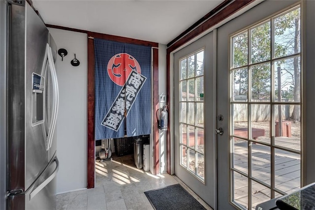 doorway with french doors