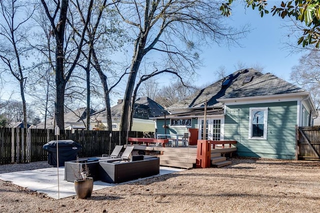 exterior space featuring a patio and a deck