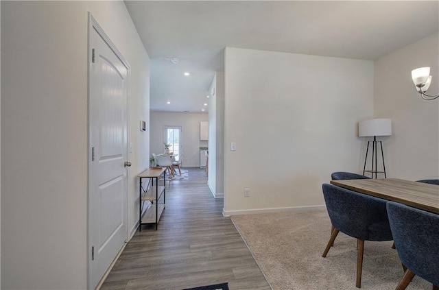 office area featuring hardwood / wood-style flooring