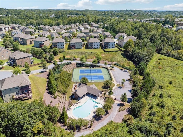 bird's eye view with a residential view