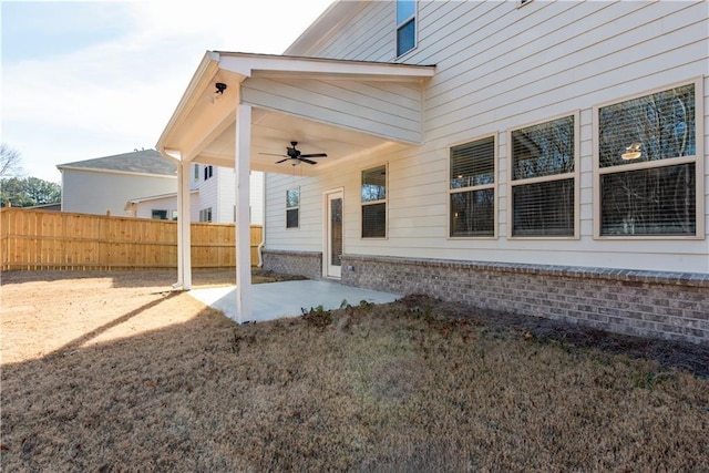 1076 Allspice Way, Lawrenceville, GA 30045 - back of property featuring ceiling fan, a patio, and a lawn
