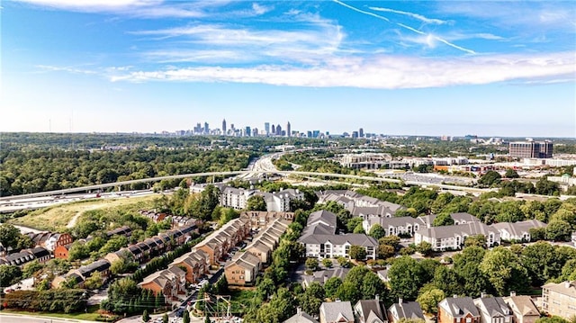 aerial view with a city view