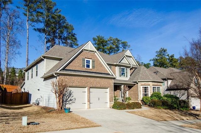 view of front facade with a garage