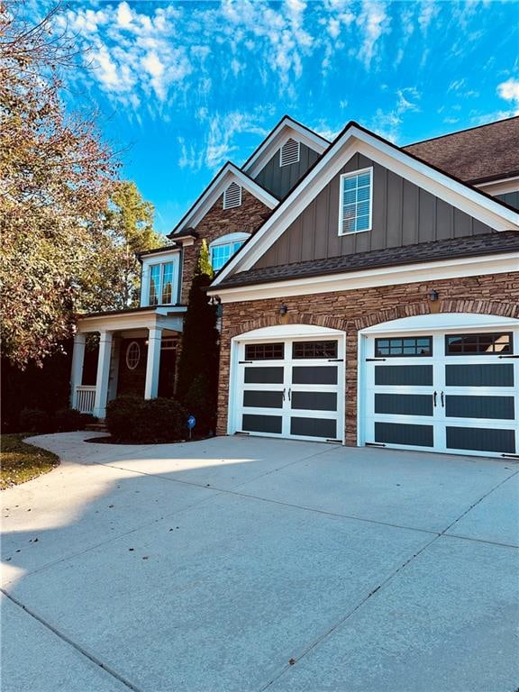 view of front of house with a garage