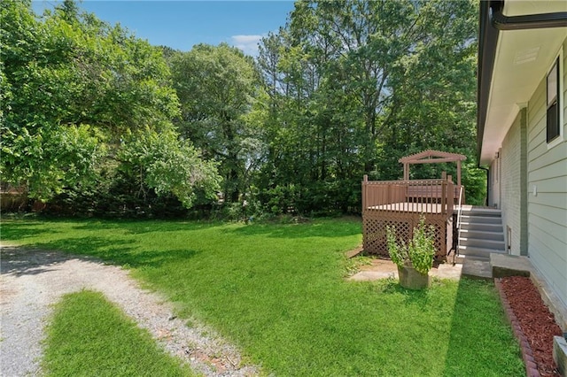 2060 Panstone Ct SW, Marietta, GA 30060 - view of grassy yard with a wooden deck