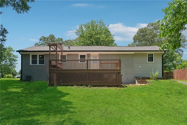 2060 Panstone Ct SW, Marietta, GA 30060 - rear view of property with brick siding, a deck, and central air condition unit