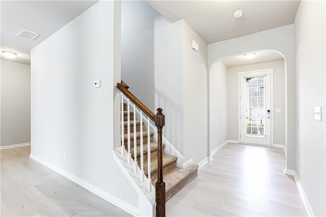 entrance foyer featuring light hardwood / wood-style flooring