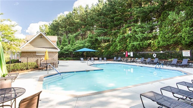 view of pool with a patio area