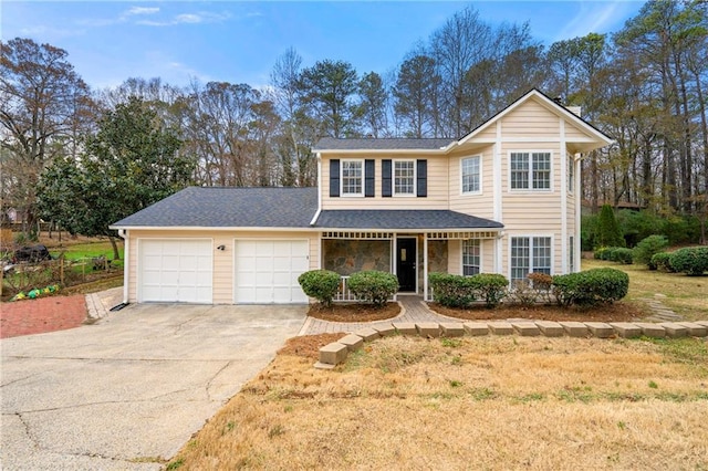 front of property featuring a garage