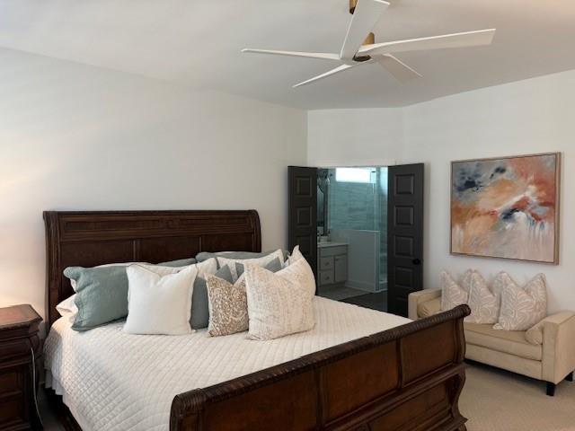 63 Aspen Way, Dallas, GA 30157 - bedroom featuring light colored carpet and a ceiling fan