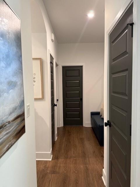 63 Aspen Way, Dallas, GA 30157 - corridor featuring dark wood-style floors and baseboards