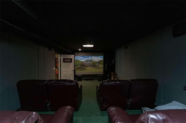 view of carpeted home theater room