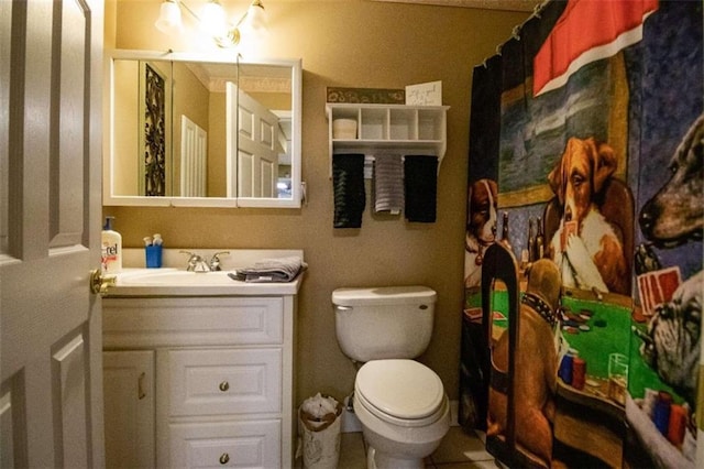 bathroom with toilet and vanity