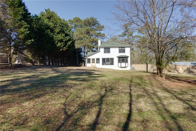 view of yard with fence