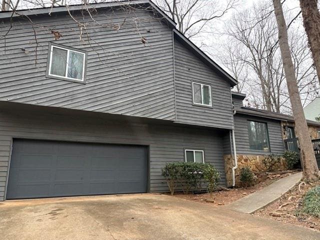 view of home's exterior with a garage