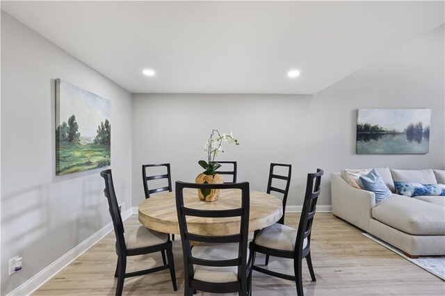 dining room featuring light hardwood / wood-style floors