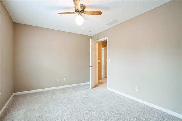 1008 Walnut Creek Dr, Woodstock, GA 30188 - empty room with baseboards, ceiling fan, light colored carpet, and visible vents