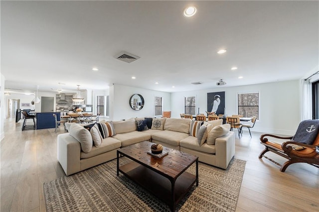 2316 Mountain Crest Pl, Gainesville, GA 30501 - living room featuring recessed lighting and light wood-type flooring