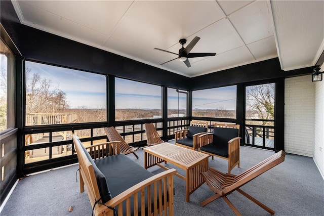 2316 Mountain Crest Pl, Gainesville, GA 30501 - sunroom with a ceiling fan and outdoor lounge area