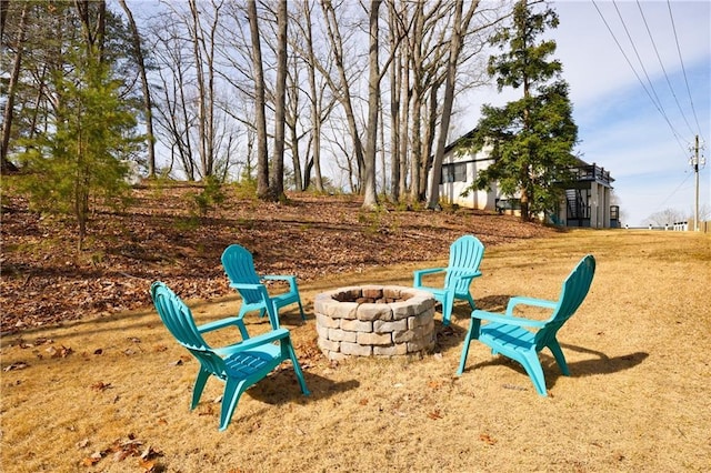 2316 Mountain Crest Pl, Gainesville, GA 30501 - view of yard with a fire pit