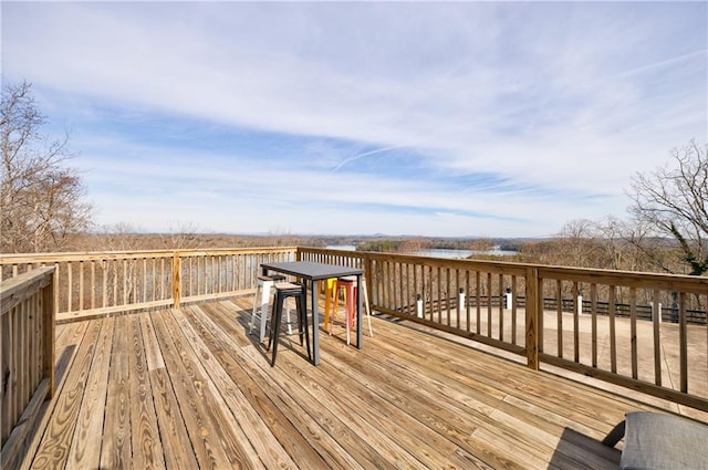 2316 Mountain Crest Pl, Gainesville, GA 30501 - wooden terrace with outdoor dining space and a water view