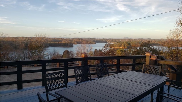 2316 Mountain Crest Pl, Gainesville, GA 30501 - deck with outdoor dining area and a water view