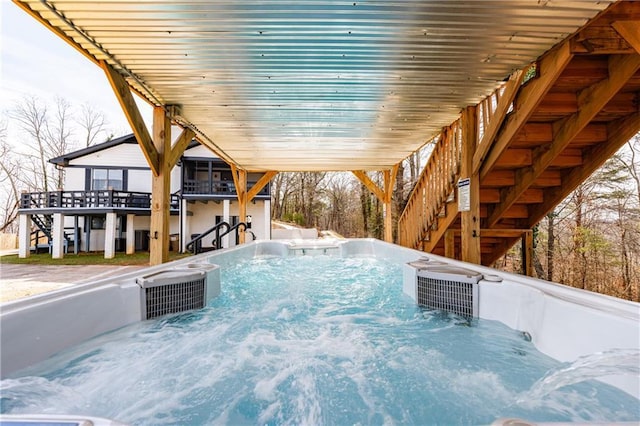 2316 Mountain Crest Pl, Gainesville, GA 30501 - view of pool featuring stairs and a hot tub