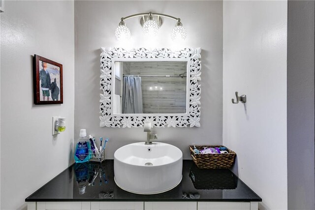 1189 Norfolk Dr NW, Acworth, GA 30102 - bathroom featuring vanity and a shower with shower curtain