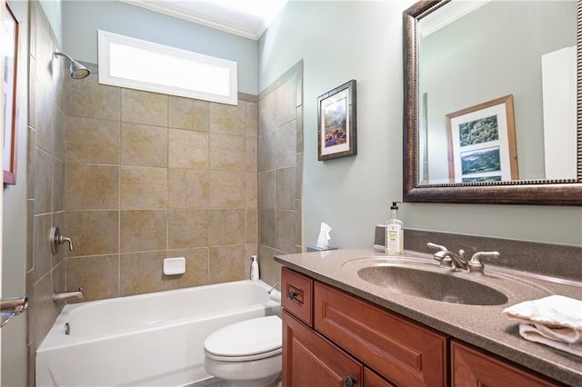 2630 Weddington Pl NE, Marietta, GA 30068 - full bathroom with toilet, vanity, bathing tub / shower combination, and crown molding