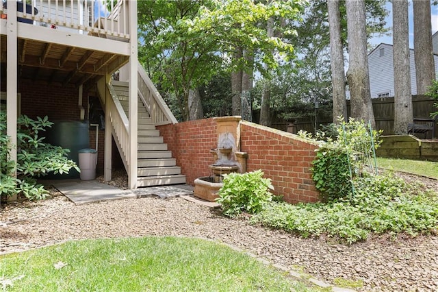 2630 Weddington Pl NE, Marietta, GA 30068 - view of yard with stairway and a wooden deck