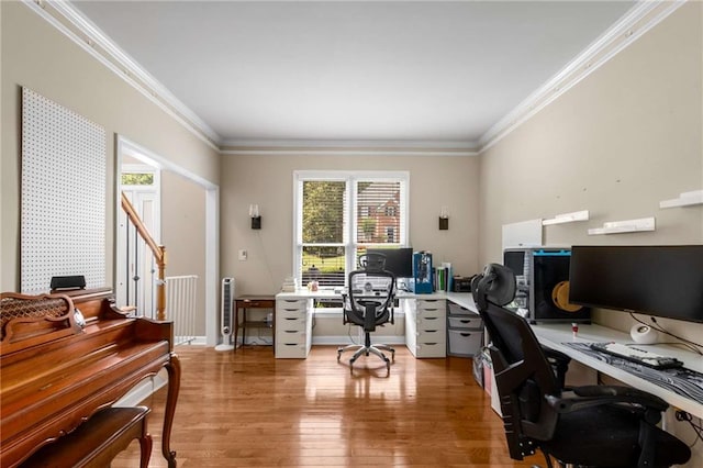 1019 Legacy Walk, Woodstock, GA 30189 - office with plenty of natural light, light wood finished floors, and crown molding