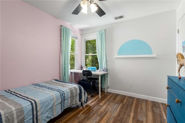 1019 Legacy Walk, Woodstock, GA 30189 - bedroom with wood finished floors, baseboards, and a ceiling fan