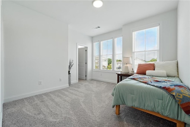 bedroom with baseboards and carpet flooring