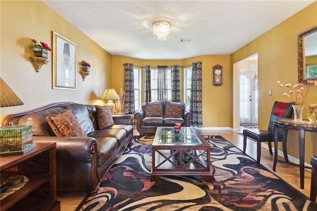 living room featuring light hardwood / wood-style flooring