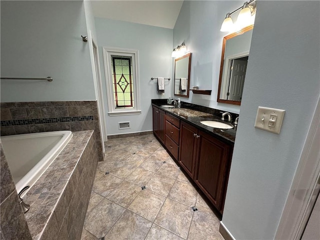 810 Doe Hill Ln, Roswell, GA 30075 - full bath with double vanity, a bath, and tile patterned flooring