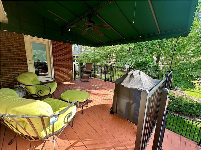 810 Doe Hill Ln, Roswell, GA 30075 - wooden terrace with a ceiling fan