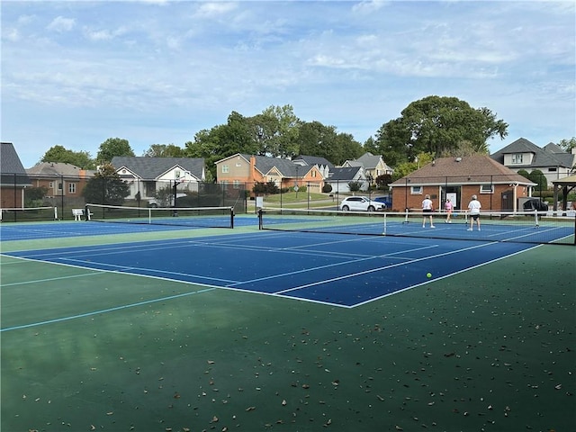 810 Doe Hill Ln, Roswell, GA 30075 - view of tennis court with a residential view
