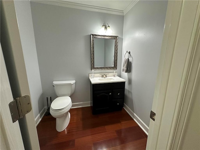 810 Doe Hill Ln, Roswell, GA 30075 - half bath featuring crown molding, wood finished floors, and vanity