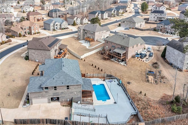 bird's eye view with a residential view