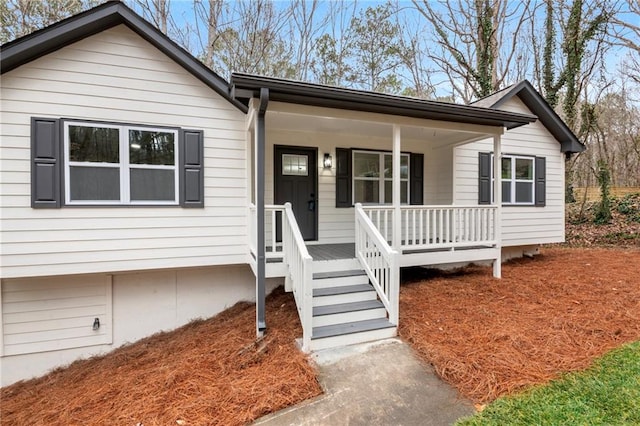 view of front of home with a porch