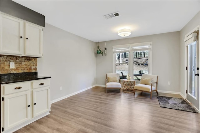 living area featuring light wood-type flooring