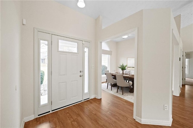 foyer with hardwood / wood-style flooring