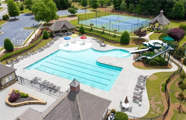 4317 Azalea Ridge Way, Hoschton, GA 30548 - community pool featuring a gazebo and a water slide